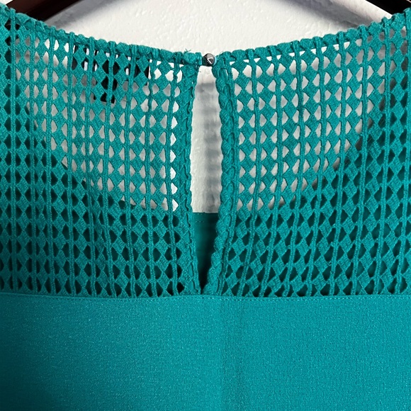 Teal Straight Line Dress with Woven Detailing - Picture 2 of 8
